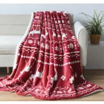 Naturtex pléd sherpa 130x170 cm szarvas fehér-bordó 