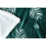 Naturtex pléd sherpa 130x170 cm zöld-fehér leveles 