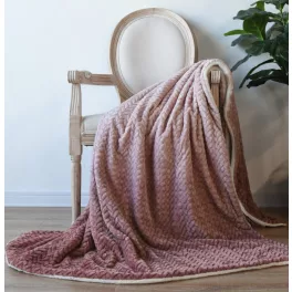   Naturtex sherpa design kétoldalas pléd - Ombre Coral 150x200 cm