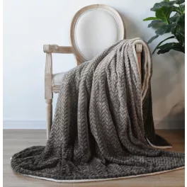   Naturtex sherpa design kétoldalas pléd - Ombre Grey 150x200 cm