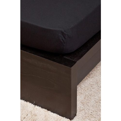 Jersey fekete lepedő 80-100x200 cm