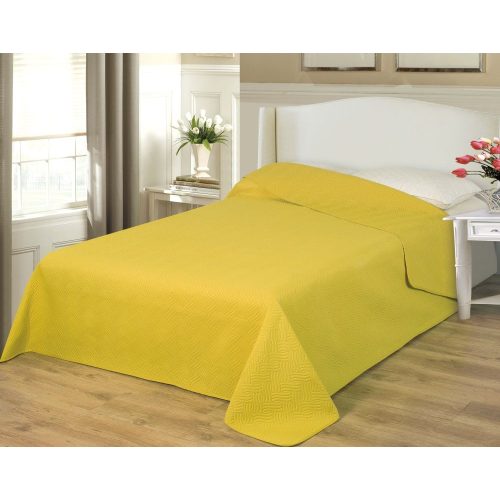Emily mustár színű hegesztett ágytakaró 235x250 cm