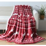 Naturtex pléd sherpa 130x170 cm szarvas fehér-bordó 