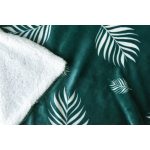 Naturtex pléd sherpa 130x170 cm zöld-fehér leveles 
