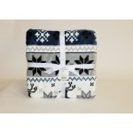 Naturtex pléd sherpa 150x200 cm szarvas kék-fehér-szürke